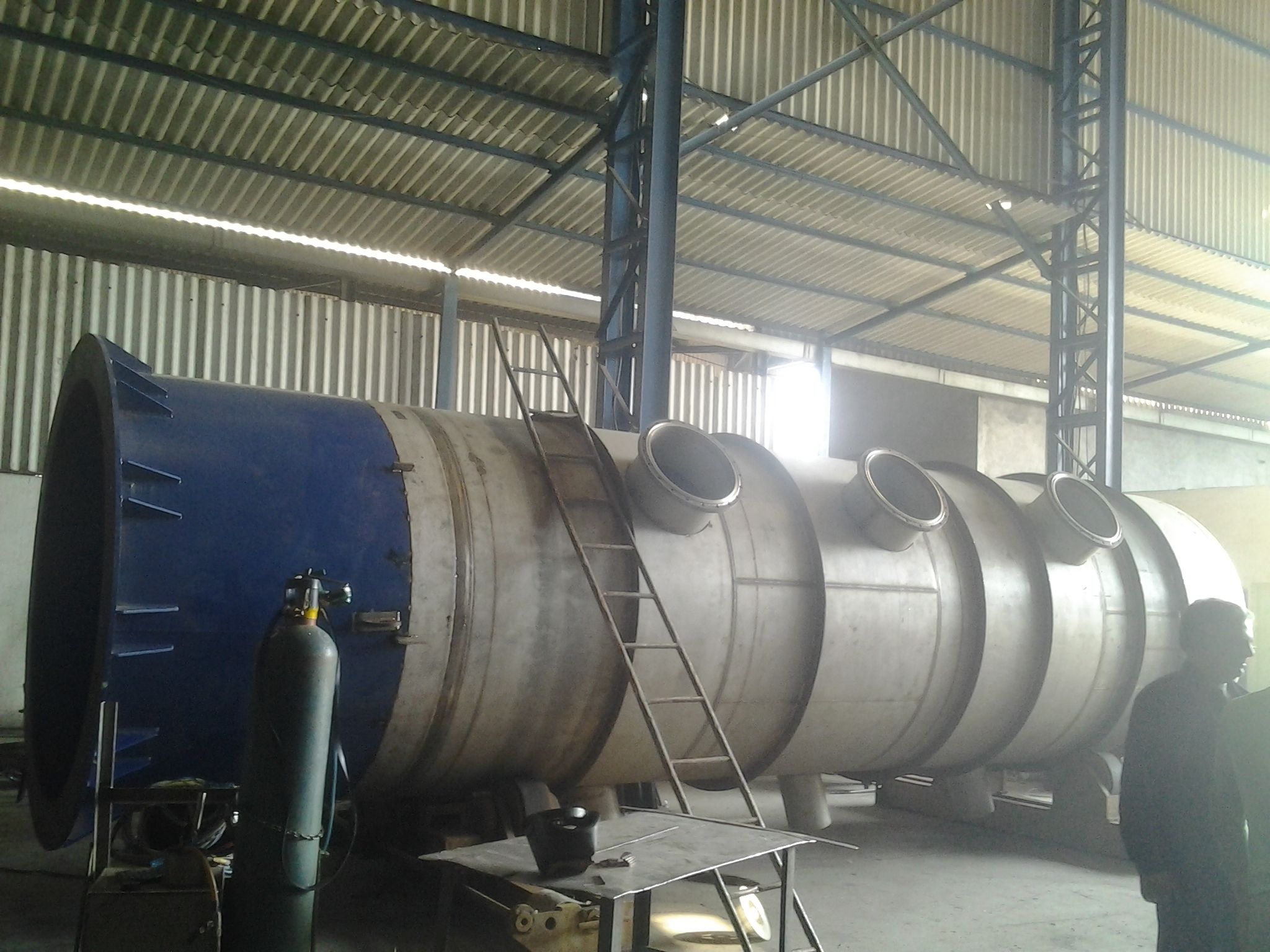 Refinery deodoriser under fabrication at the Arsh Engineering works in Pune